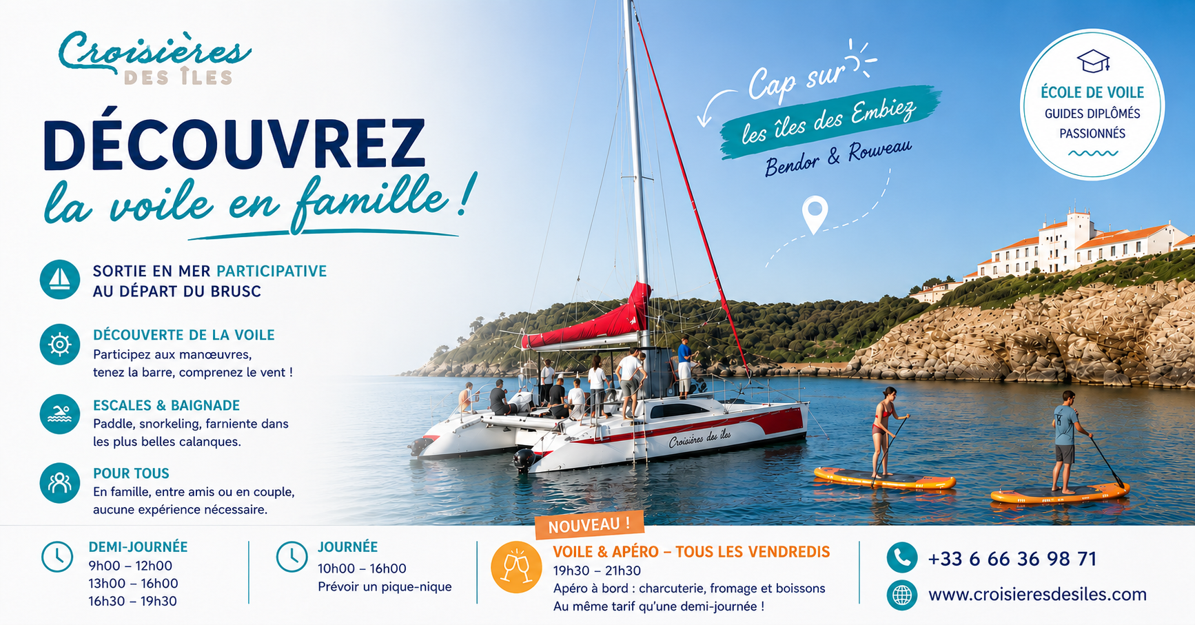Sortie en catamaran à Six-Fours avec Croisières des Îles